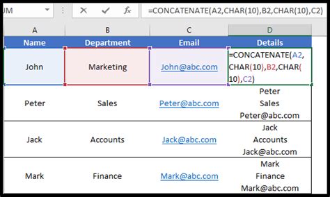 Concatenate Line Break In Excel