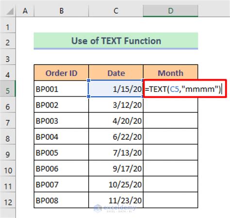 Convert Date To Month In Excel