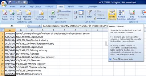 Convert Text to Excel