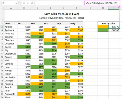 How To Count And Sum Condtional Formatting Cells By Color In Excel