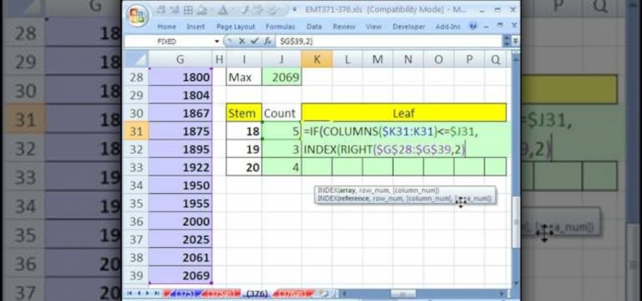 Create Stem And Leaf Plot In Excel