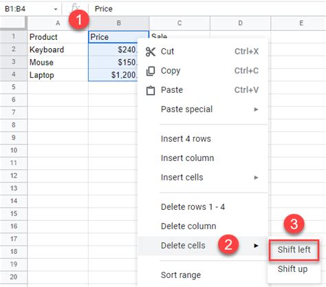 How To Delete And Shift Cells Left In Excel Google Sheets Automate