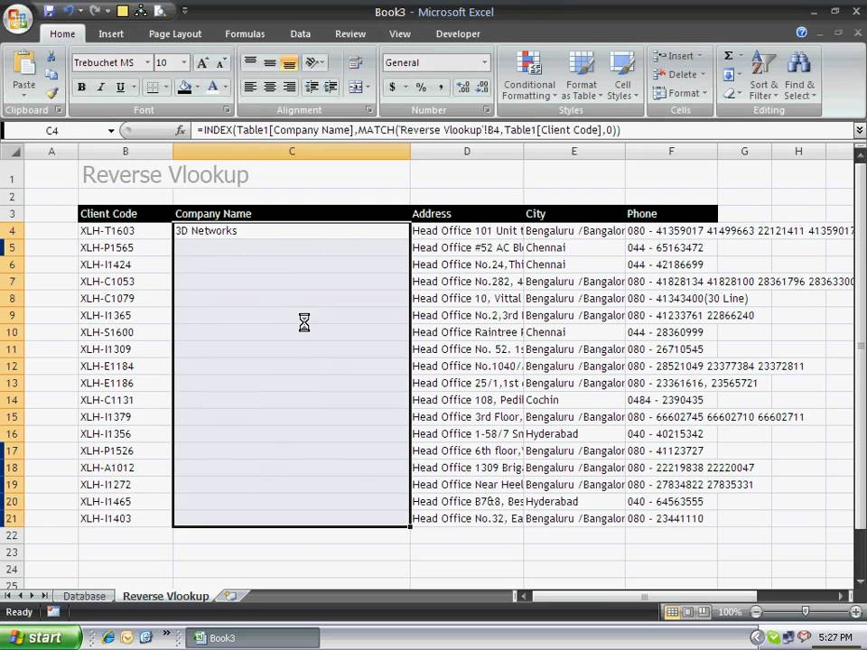 How To Do Reverse Vlookup In Excel Microsoft Excel Tutorial Youtube