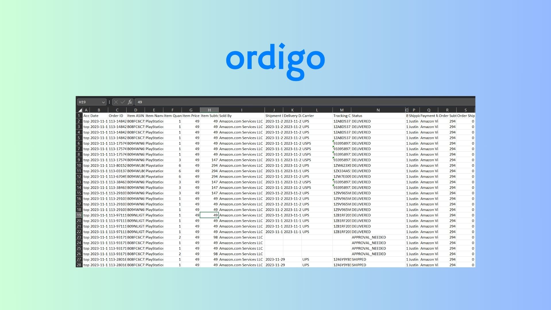 How To Export Amazon Orders To Excel Spreadsheet Ordigo