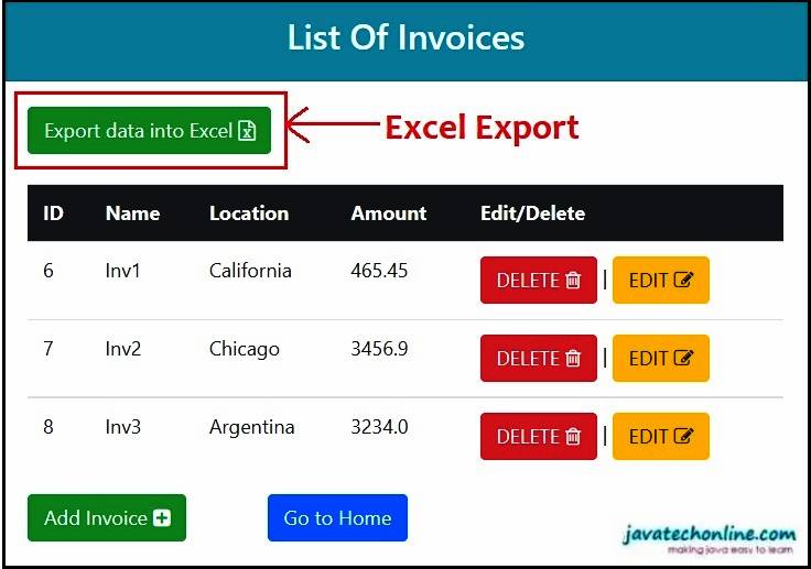 How To Export Data Into Excel In A Spring Boot Mvc Application Javatechonline