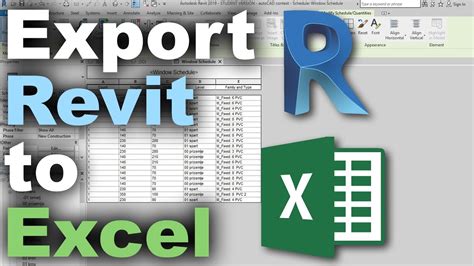 How To Export Schedules From Revit To Excel Tutorial Youtube