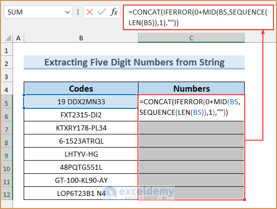 Extract Numbers From Excel Cells Easily