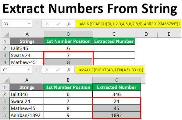 How To Extract Numbers From Text In Excel Extract Number And Text