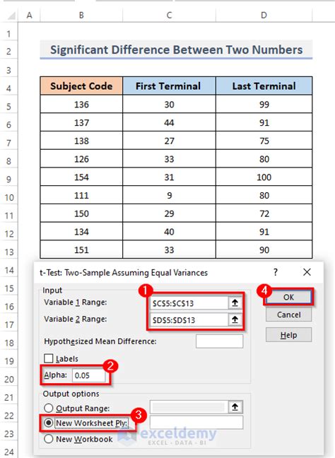 How To Find A Significant Difference Between Two Numbers In Excel 2