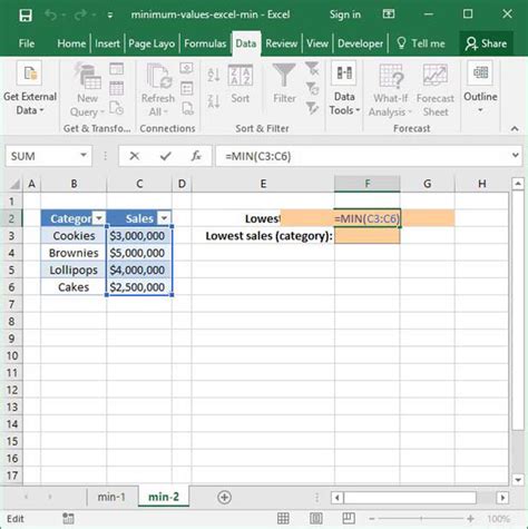 How To Find Minimum Value In Excel Find Minimum Value Excel Msexcel