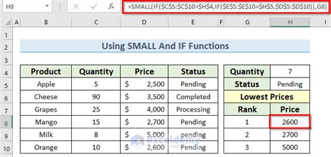 How To Find Minimum Value With Multiple Criteria In Excel