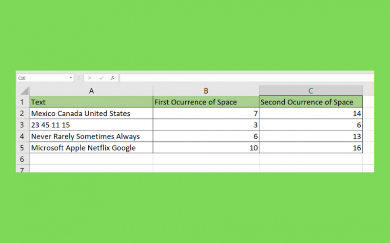 How To Find Position Of Nth Space In Excel String