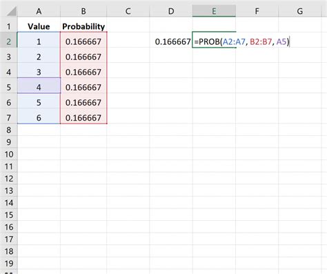 Find Probability in Excel