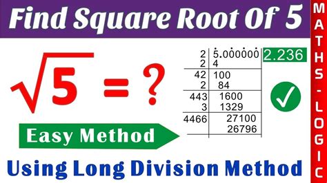 How To Find Square Root Of 5 Squareroot Of 5 By Long Division Method