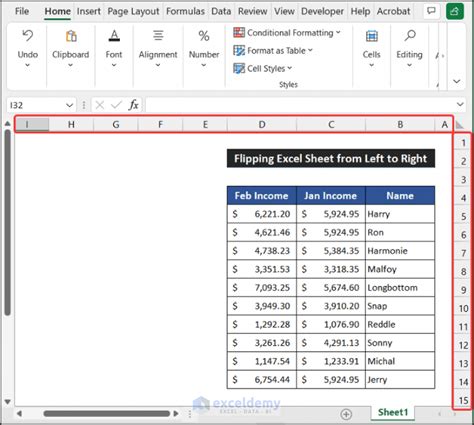 How To Flip Excel Sheet From Left To Right 4 Easy Ways