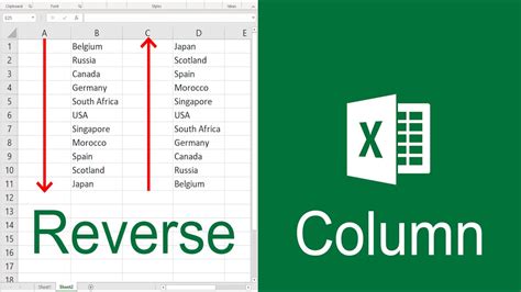 How To Flip Reverse A Column Of Data Order Vertically In Excel