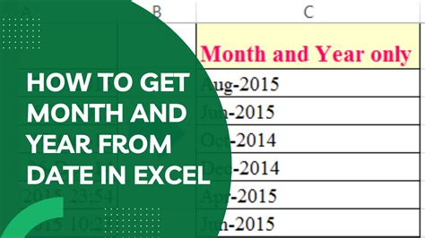 How To Get Month And Year From Date In Excel Printable Forms Free Online