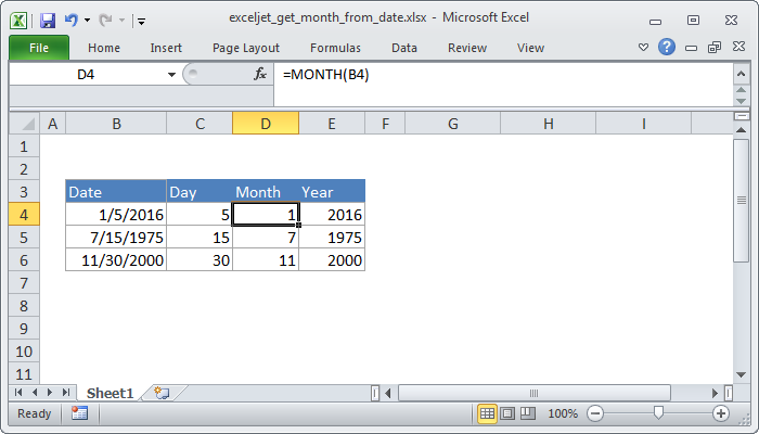 Get Month And Year From Date In Excel