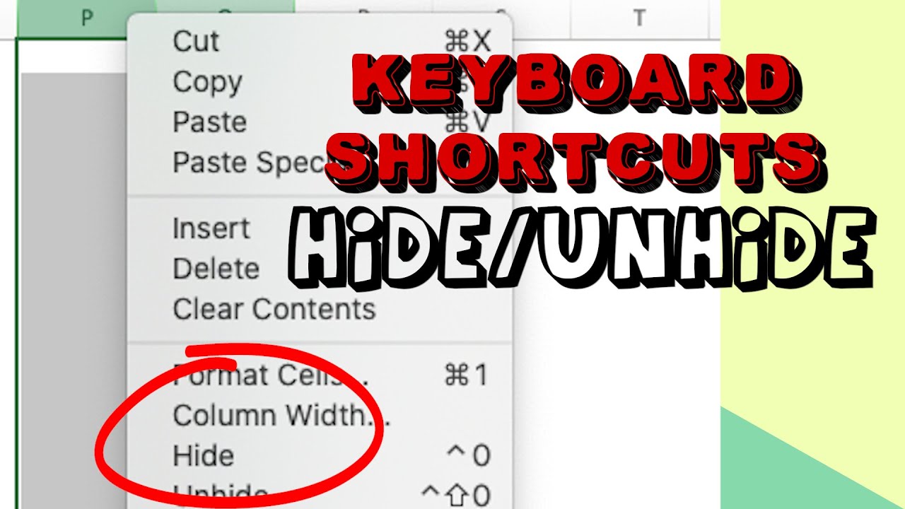 How To Hide Columns In Excel Using Shortcut Key Templates Sample