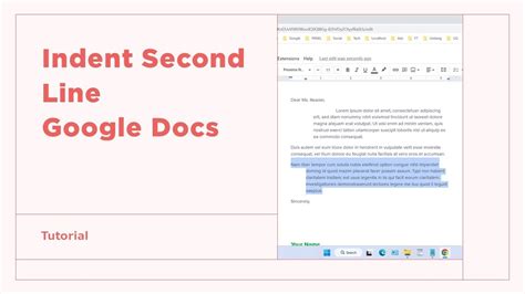 How To Indent Second Line In Google Docs Youtube