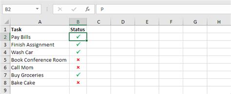 How To Insert A Check Mark In Excel Goskills