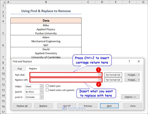 How To Insert And Remove Carriage Return In Excel Exceldemy