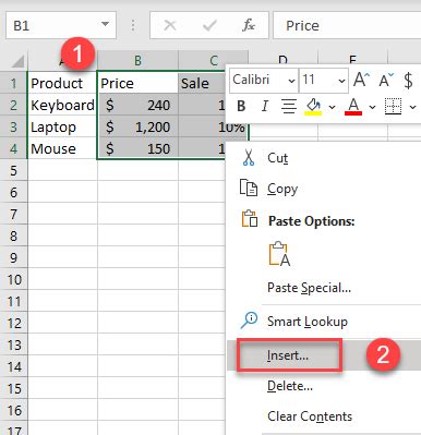 How To Insert And Shift Cells Right In Excel Google Sheets Automate