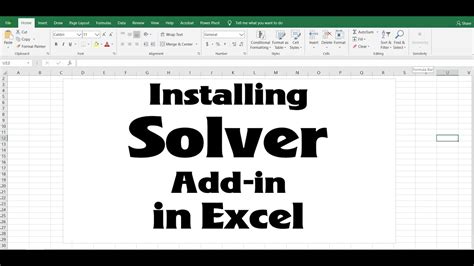 How To Install Microsoft Excel Solver Add In Youtube