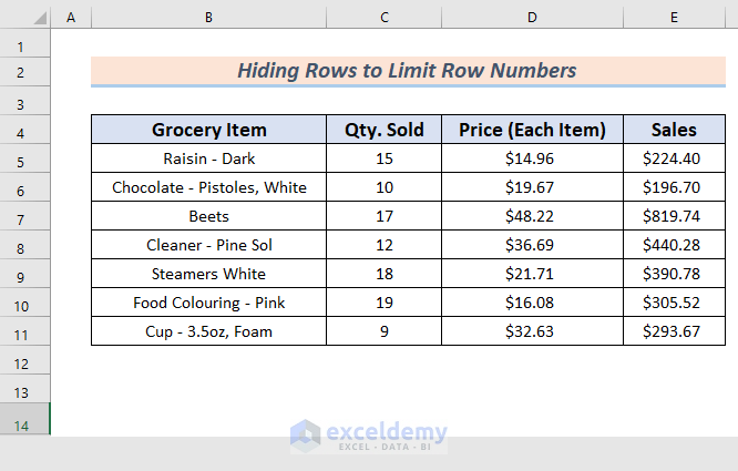 How To Limit Number Of Rows In Excel 3 Effective Methods