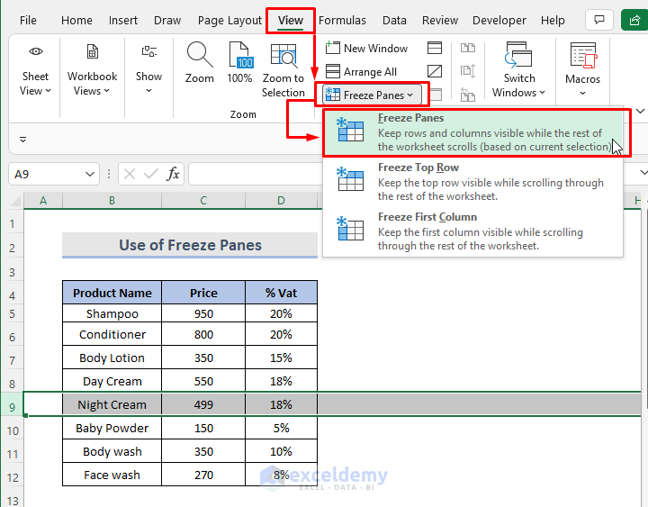 How To Lock Rows In Excel 6 Easy Methods Exceldemy