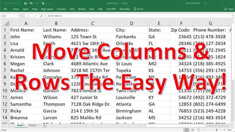 How To Move Multiple Rows And Columns In Excel The Easy Way Youtube