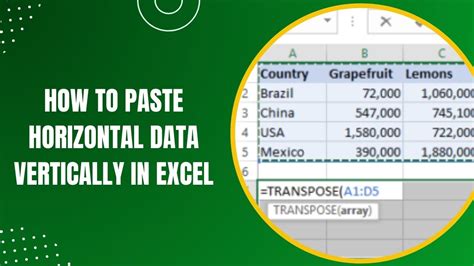 How To Paste Horizontal Data Vertically In Excel Like A Pro Earn And