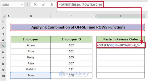 How To Paste In Reverse Order In Excel 7 Methods