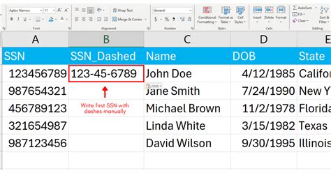 How To Quickly Add Dashes To Ssn In Excel