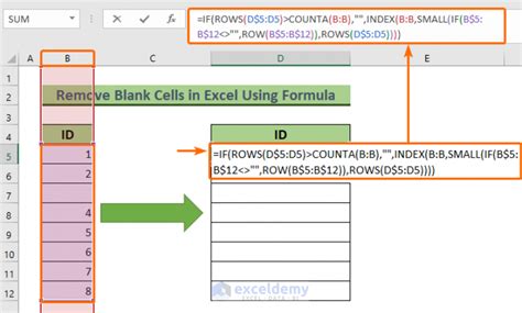 How To Remove Blank Cells Using Formula In Excel 7 Methods