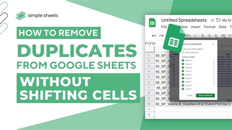 How To Remove Duplicates In Google Sheets Without Shifting Cells