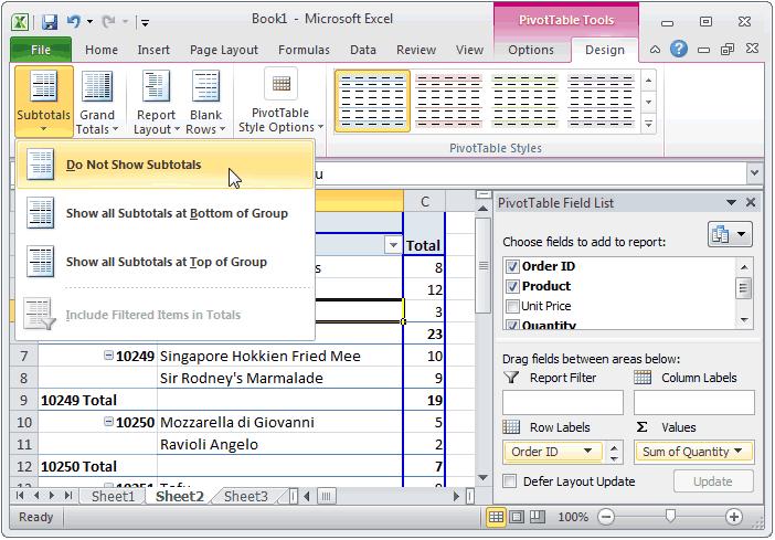 How To Remove Some Subtotals In Pivot Table Brokeasshome Com