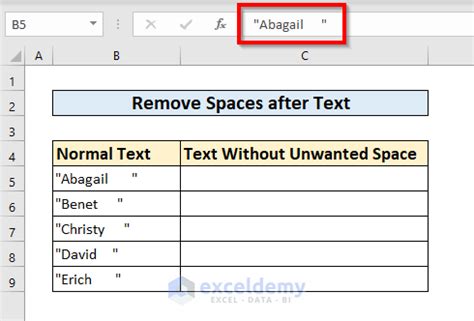 How To Remove Space In Excel After Text 6 Quick Ways Exceldemy