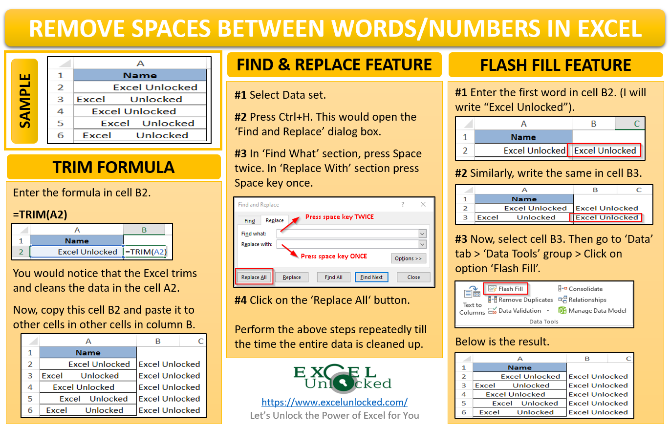 How To Remove Spaces Between Words In Excel Jerseyptu