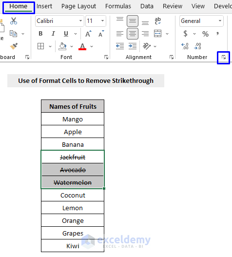 Remove Strikethrough In Excel