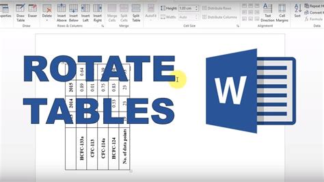 How To Rotate Tables In Word Youtube