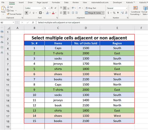 5 Ways Select Cells