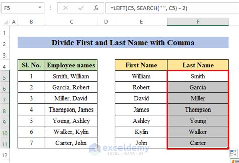 How To Separate First And Last Name In Excel Learn Excel