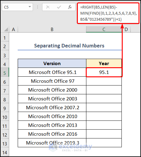 How To Separate Numbers Using Formula In Excel 5 Ways