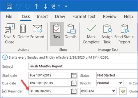 How To Set Reminders On Tasks With Due Dates In Outlook Excelnotes