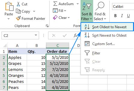 How To Sort By Date In Excel Chronological Month Year And Weekday