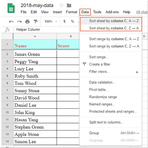 How To Sort Full Names By Last Name In Google Sheets