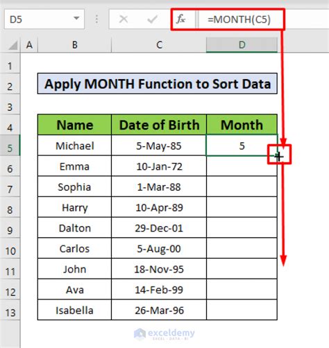 Sort Months in Excel Easily