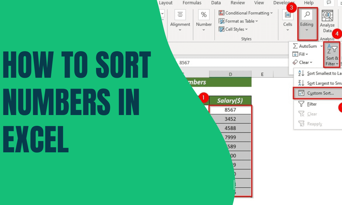 How To Sort Numbers In Excel Sort Data Numerically Earn Amp Excel