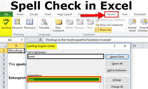 How To Spell Check In Excel